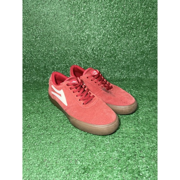 Lakai Manchester Mens Size 7 Womens 8.5 Suede Red Skate Shoes Athletic Sneakers